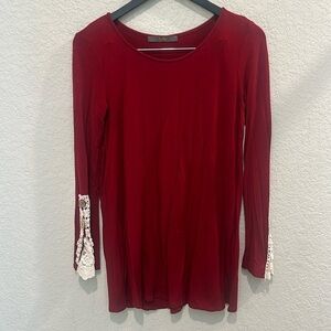 Red knit t shirt Size M by Madeline